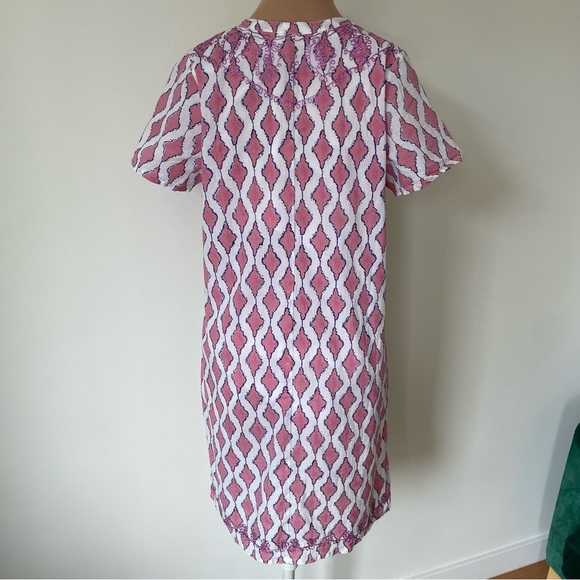 Roberta Roller Rabbit Moroccan Tile Block Cotton Short Sleeve Tunic Dress EUC M - Picture 3 of 8